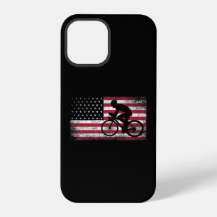 Cyclist Cycling Bicycle American Flag 4th of July iPhone 12 Pro Case