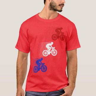 Cyclist Cycling Bicycle American Flag 4th of July  T-Shirt