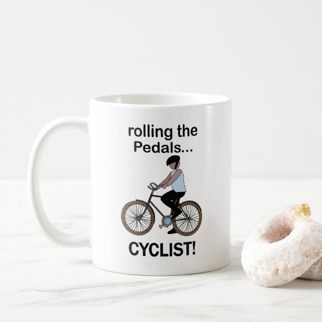 Cyclist Cycling Bicycle Rider Coffee Mug (With Donut)