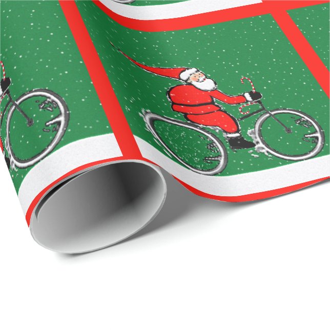 Cyclist Cycling Christmas Gift Wrapping Paper (Roll Corner)
