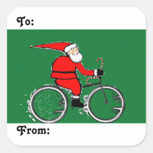Cyclist Cycling Holiday Gift Tags