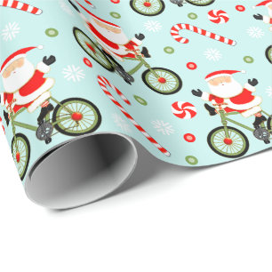 Cyclist Cycling Holiday Gift Wrapping Paper