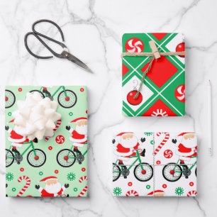 Cyclist Cycling Holiday Gift Wrapping Paper Sheet