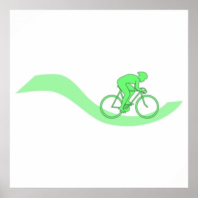 Cyclist Design in Green. Poster (Front)