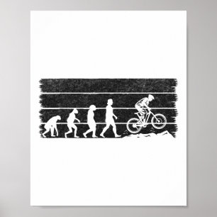 Cyclist Evolution Mountain Biking Bicycle Cycling Poster