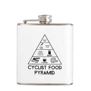Cyclist Food Pyramid Hip Flask