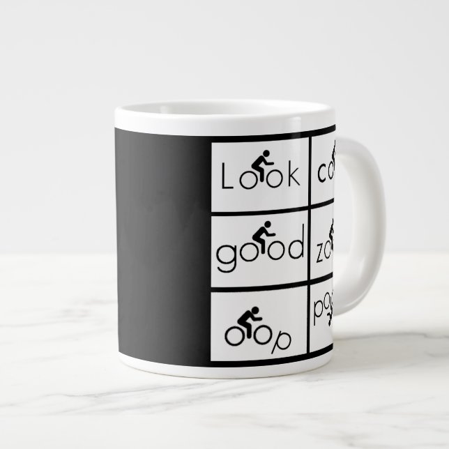 Cyclist Humour Large Coffee Mug (Front Right)