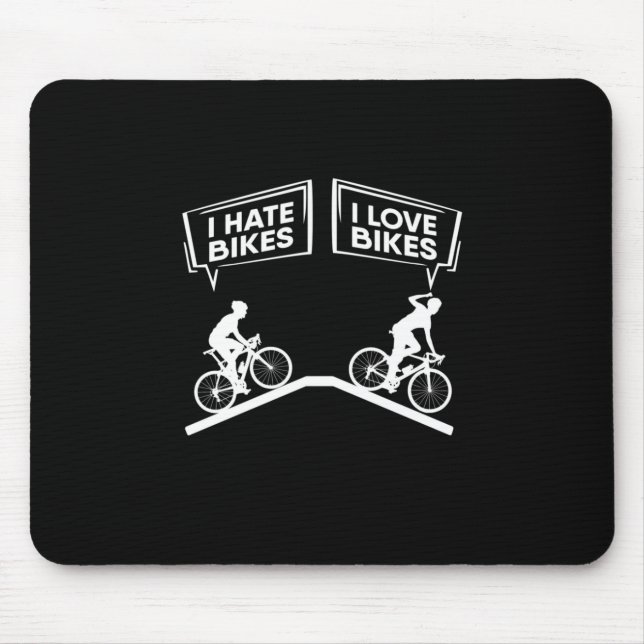 Cyclist I Love Bikes Mouse Pad (Front)