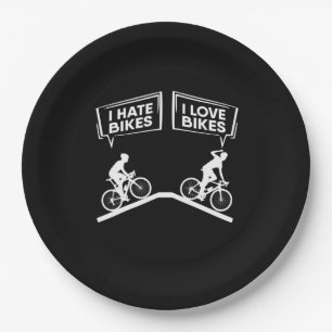 Cyclist I Love Bikes Paper Plate