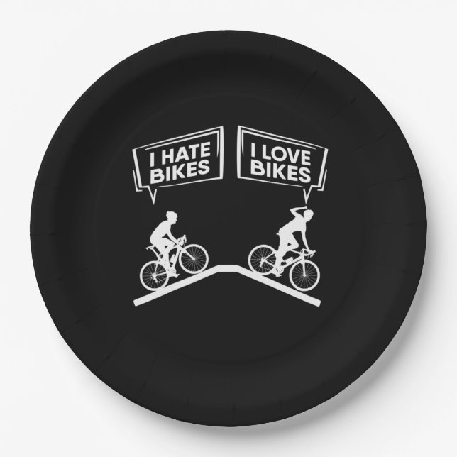 Cyclist I Love Bikes Paper Plate (Front)