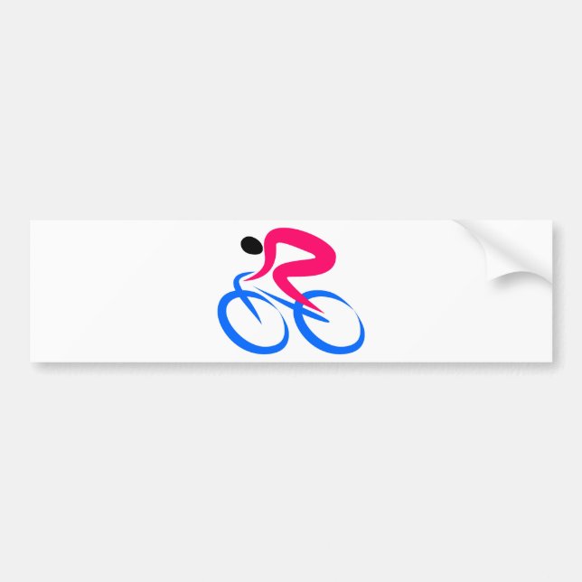 Cyclist Icon Bumper Sticker (Front)