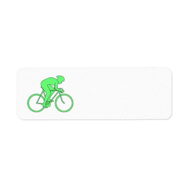 Cyclist in Green. Return Address Label (Front)