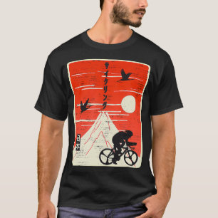 Cyclist in Japan Mt Fuji Katakana Japanese Says Cy T-Shirt