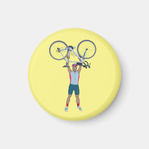 Cyclist Lifting a Bicycle Magnet