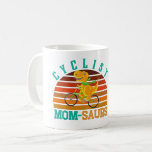 CYCLIST MOM-SAURS - MOTHER'S DAY T-REX DINO MOM COFFEE MUG