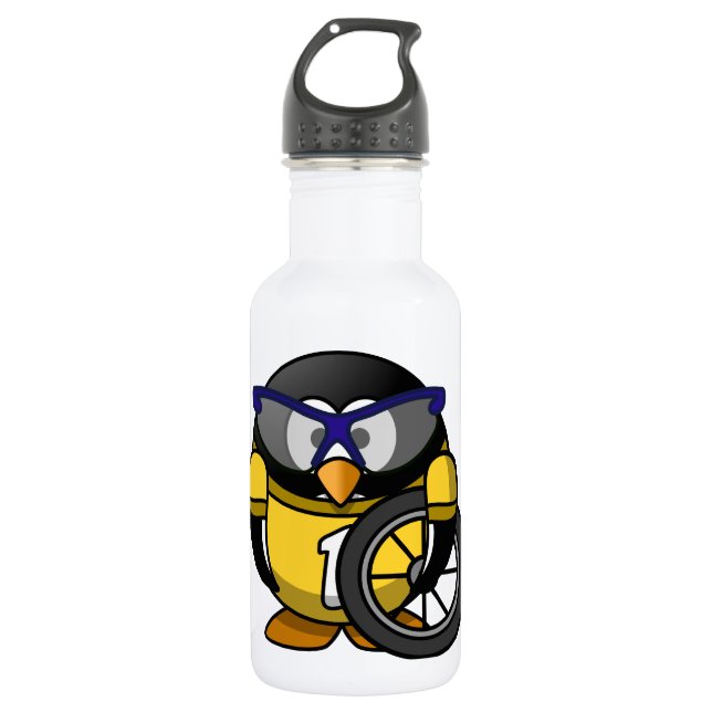 Cyclist penguin 532 ml water bottle (Front)
