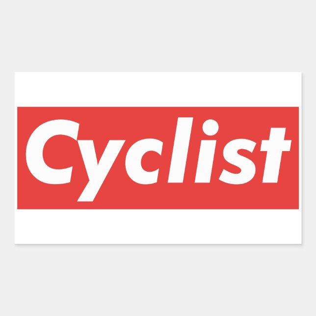 Cyclist Rectangular Sticker (Front)