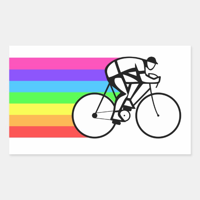 Cyclist Rectangular Sticker (Front)