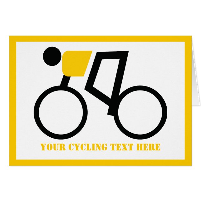 Cyclist riding a bicycle horizontal greeting card (Front Horizontal)