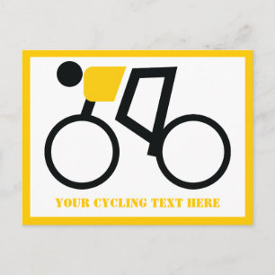 Cyclist riding his bicycle custom horizontal postcard