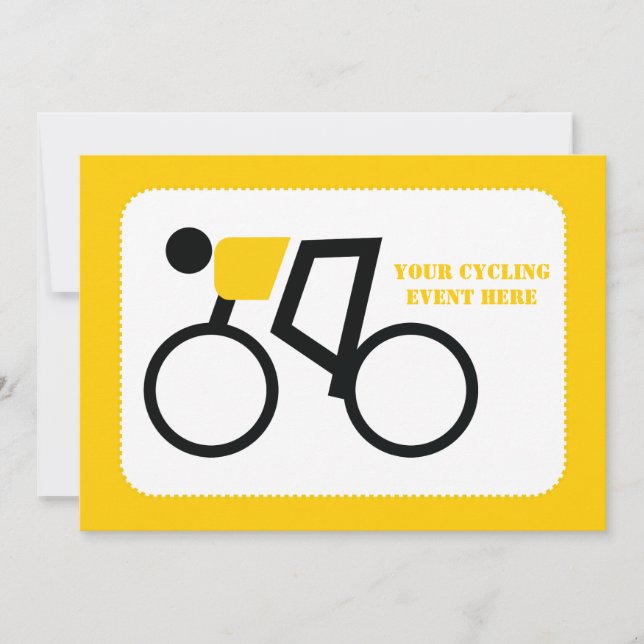 Cyclist riding his bicycle custom invitation (Front)