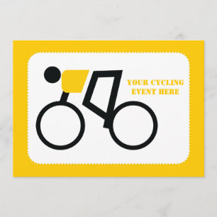Cyclist riding his bicycle custom invitation
