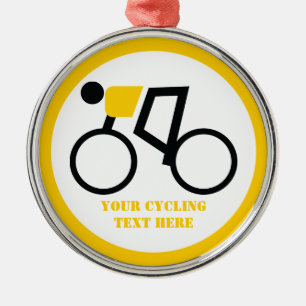 Cyclist riding his bicycle custom metal tree decoration