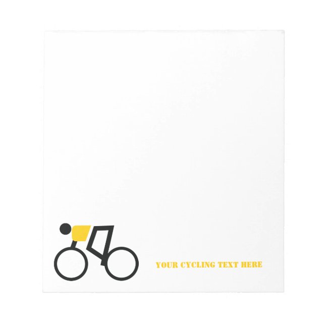 Cyclist riding his bicycle custom notepad (Front)