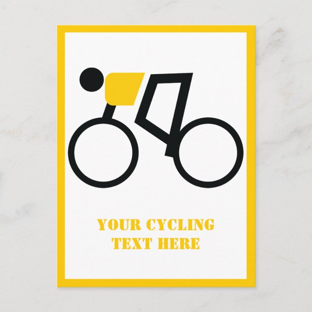 Cyclist riding his bicycle vertical postcard (Front)