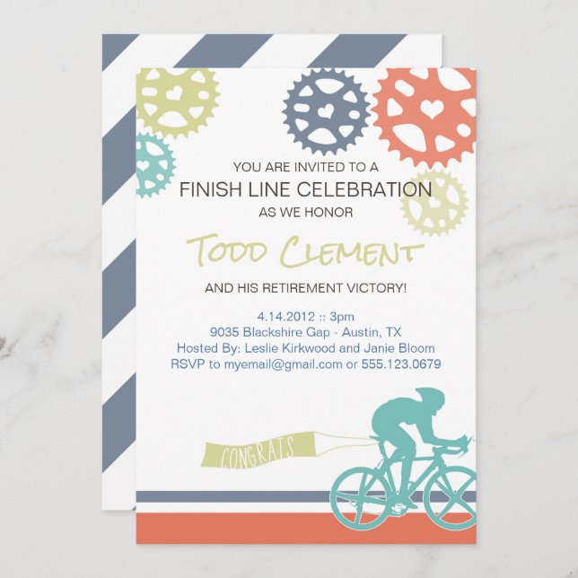 Cyclist Road Bike Invitation (Front/Back)