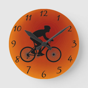 Cyclist Round Wall Clock