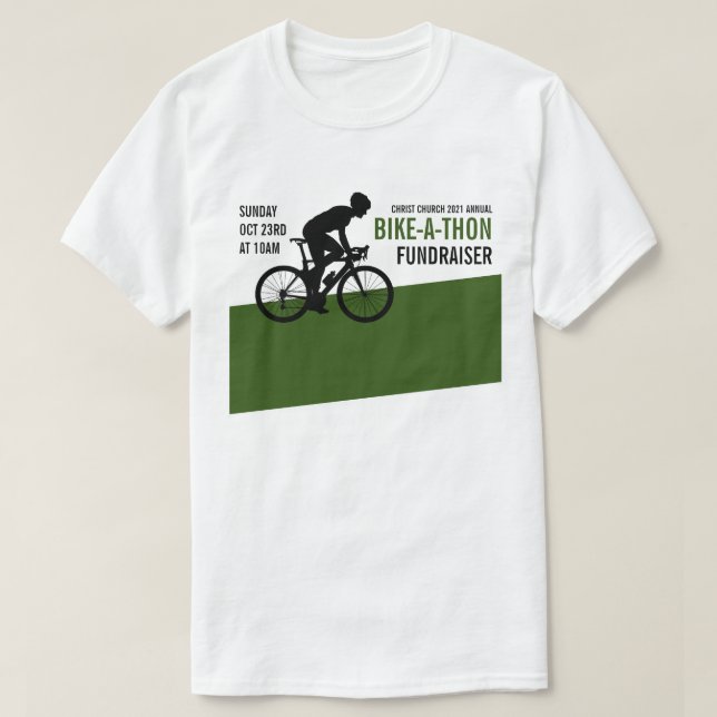 Cyclist Silhouette, Charity Bike-a-Thon Event T-Shirt (Design Front)