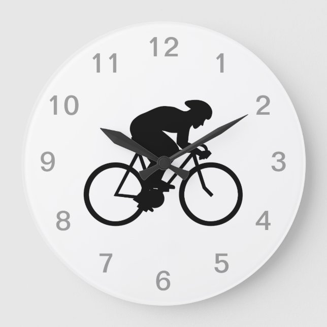 Cyclist Silhouette. Large Clock (Front)