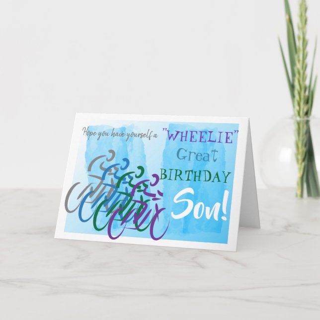 Cyclist Son Birthday Card (Front)