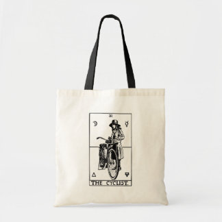 Cyclist Tarot Card Vintage Bicycle Illustration Tote Bag