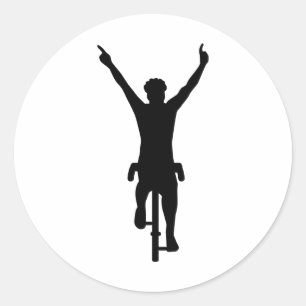 Cyclist winner classic round sticker