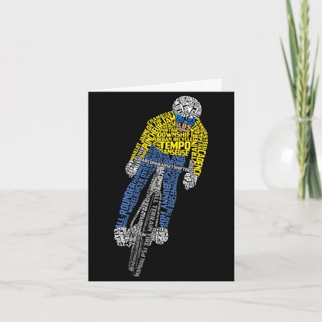 Cyclist Word Art Bicycle Bike Card (Front)