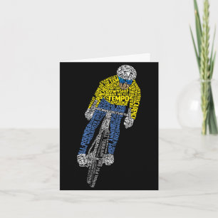 Cyclist Word Art Bicycle Bike Card