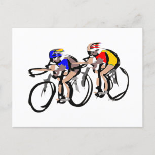 cyclists bagagelabel postcard