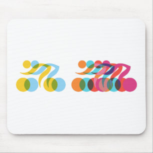 Cyclists group cool and unique design mouse pad