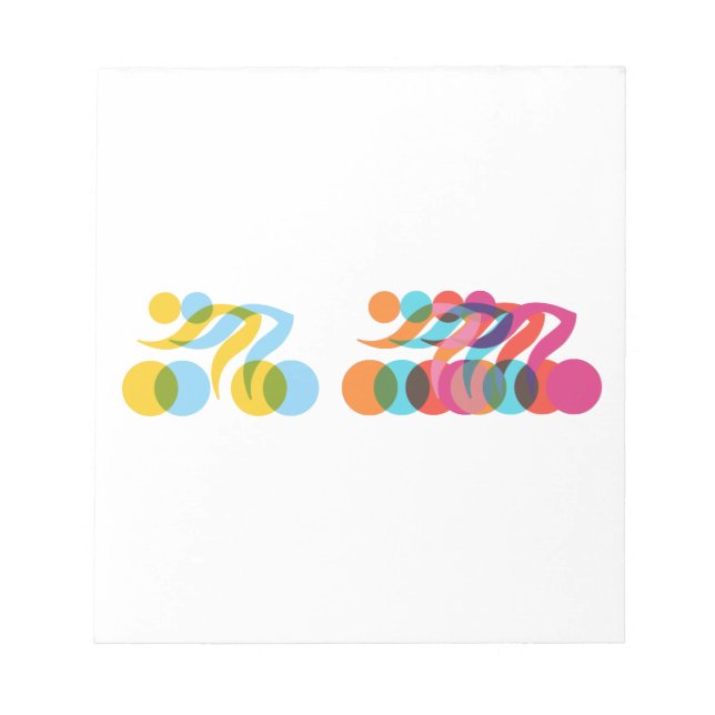 Cyclists group cool and unique design notepad (Front)