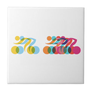 Cyclists group cool and unique design tile