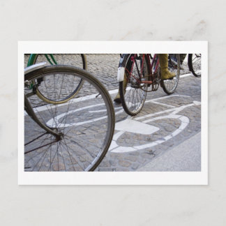 Cyclists on bicycle path postcard