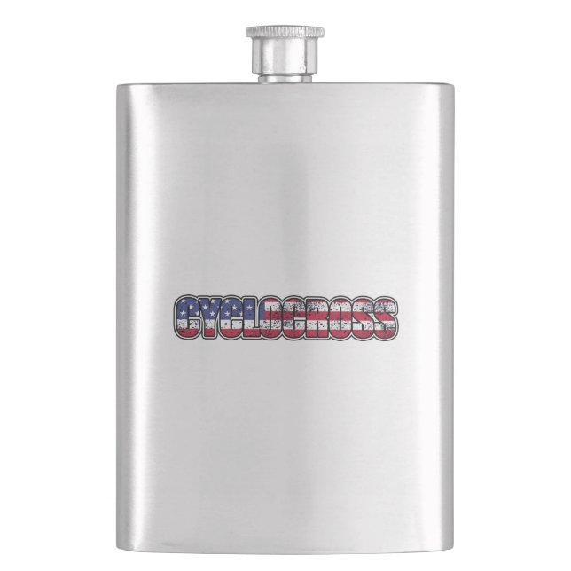 Cyclocross American Flag Hip Flask (Front)