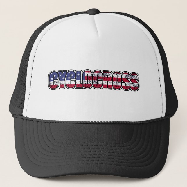 Cyclocross American Flag Trucker Hat (Front)