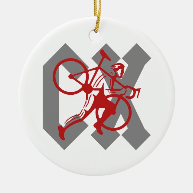 Cyclocross Ceramic Ornament (Front)