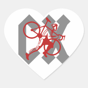 Cyclocross Heart Sticker