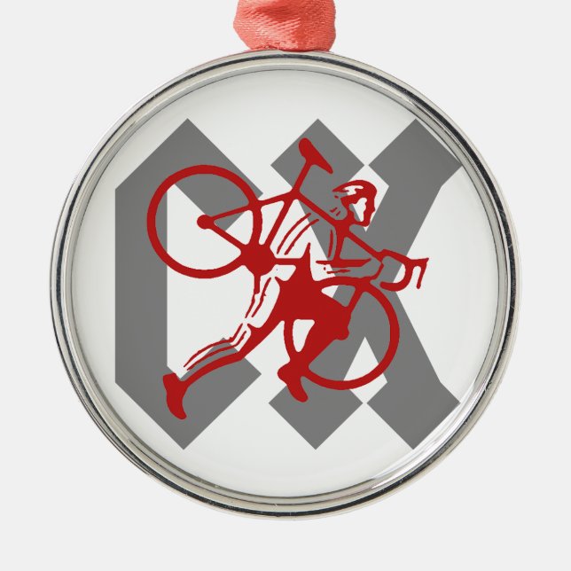 Cyclocross Metal Ornament (Front)