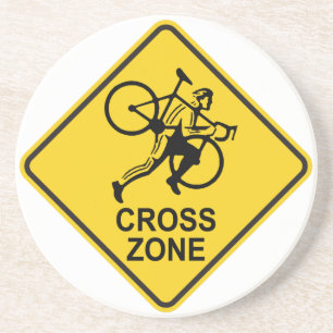 Cyclocross Zone Road Sign Coaster
