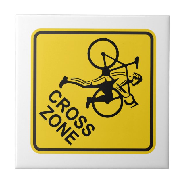 Cyclocross Zone Road Sign Tile (Front)